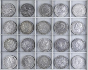PESETA SYSTEM: LOTS
Lote 46 monedas 5 Pesetas. 1870 a 1899. GOBIERNO PROVISIONAL, AMADEO I, ALFONSO XII y ALFONSO XIII. AR. Muchas fechas diferentes....