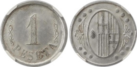 PESETA SYSTEM: LOCAL ISSUES OF THE CIVIL WAR
1 Pesseta. Aj. de L´ AMETLLA DEL VALLÈS. Encapsulada por NGC como AU53 (nº 5935278-006). AT-143; RGH-626...