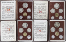 PESETA SYSTEM: ESTADO ESPAÑOL
Lote 4 series 6 monedas 10 Céntimos a 50 Pesetas. (*72, 73, 74 y 75). Serie completa de carteritas originales F.N.M.T. ...