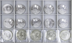 PESETA SYSTEM: JUAN CARLOS I
Lote 15 monedas 2.000 Pesetas. 1994 y 1996. AR. Madrid Asamblea FMI (10) y Goya (5). A EXAMINAR. SC.
