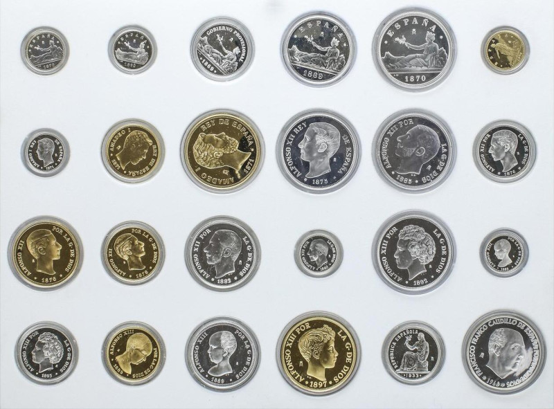 PESETA SYSTEM: JUAN CARLOS I
Emisión de Réplicas de las 24 monedas de plata y o...