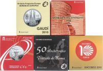PESETA SYSTEM: JUAN CARLOS I
Lote 5 monedas 10 Euro. 2007 y 2010 (4). AR. 50 Aniversario Tratado de Roma 2007, Xacobeo 2010, Herencia europea: Gaudí ...