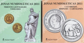 PESETA SYSTEM: JUAN CARLOS I
Lote 2 monedas 10 y 20 Euro. 2011. JOYAS NUMISMÁTICAS. AU, AR. 1-1/2 Sheckel hispano-cartaginés y Triente visigodo Leovi...