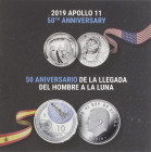 PESETA SUSTEM: FELIPE VI
Set 2 monedas 10 Euro y 1/2 Dollar. 2019. 50 ANIVERSARIO APOLLO 11. AR, Cuni. En estuche original con certificados. PROOF.