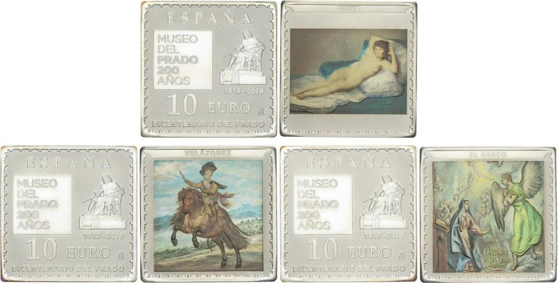 PESETA SUSTEM: FELIPE VI
Set 3 monedas 10 Euro. 2019. BICENTENARIO DEL MUSEO DE...