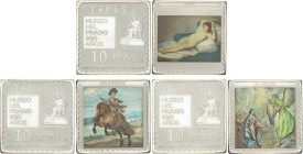 PESETA SUSTEM: FELIPE VI
Set 3 monedas 10 Euro. 2019. BICENTENARIO DEL MUSEO DEL PRADO. AR. La anunciación del Greco, La maja desnuda de Goya y Pínci...