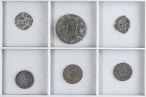 LOTS AND COLLECTIONS
Lote 6 monedas. MONEDA MEDIEVAL y FERNANDO VII. Contiene un dinero de Alfonso I de Toledo, 2 maravedís de Felipe III y tres mone...
