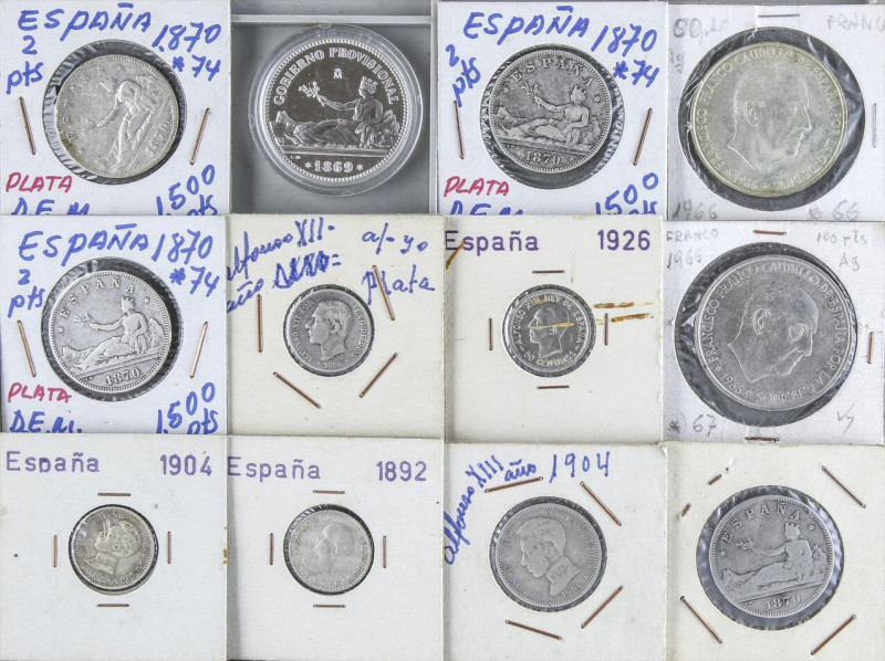 LOTS AND COLLECTIONS
Lote 25 monedas. Siglo XIX y XX. GOBIERNO PROVISIONAL a ES...