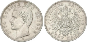 WORLD COINS: GERMAN STATES
5 Mark. 1908-D. OTTO. BAYERN. 27,63 grs. AR. (Golpecitos). KM-915. MBC+/EBC-.