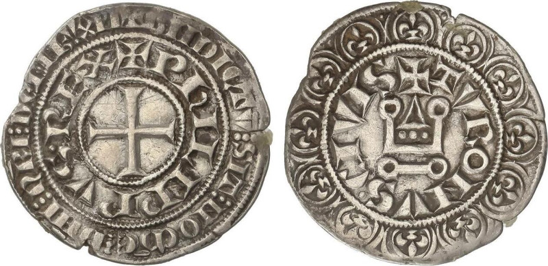 WORLD COINS: FRANCE
Gros Tournois. FELIPE IV (1285-1314). TOURS. Anv.: PHILIPPV...