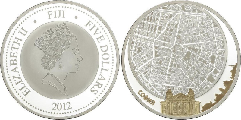 WORLD COINS: FIJI
5 Dollars. 2012. ELIZABETH II. 62,19 grs. AR. Sofía. KM-No Ca...