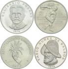 WORLD COINS: PANAMA
Lote 4 monedas 1 y 5 (3) Balboas. 1970 a 1975. AR. Todas diferentes y de plata. A EXAMINAR. SC- a PROOF.