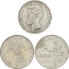 WORLD COINS: ROMANIA
5, 500 y 100.000 Lei. 1881, 1941 y 1946. CAROL I y MIHAI I (2). AR. A EXAMINAR. KM-12, 60, 71. MBC- a EBC+.