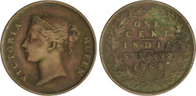 WORLD COINS: STRAITS SETTLEMENTS
1 Cent. 1862. VICTORIA. 9,13 grs. AE. (Leves oxidaciones). KM-6. MBC.