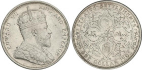 WORLD COINS: STRAITS SETTLEMENTS
1 Dollar. 1903-B. EDWARD VII. BOMBAY. 26,95 grs. AR. (Golpecitos). KM-25. MBC+.