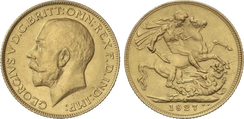 WORLD COINS: SOUTH AFRICA
Sovereign. 1927-SA. GEORGE V. 7,95 grs. AU (917). (Le...