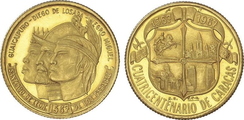 WORLD COINS: VENEZUELA
Medalla. 1967. IV CENTENARIO CARACAS. 2,98 grs. AU (900)...