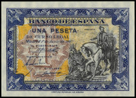 SPANISH BANK NOTES: ESTADO ESPAÑOL
1 Peseta. 1 Junio 1940. Hernán Cortés. Sin Serie. (Leves arrugas). Ed-441. SC-.