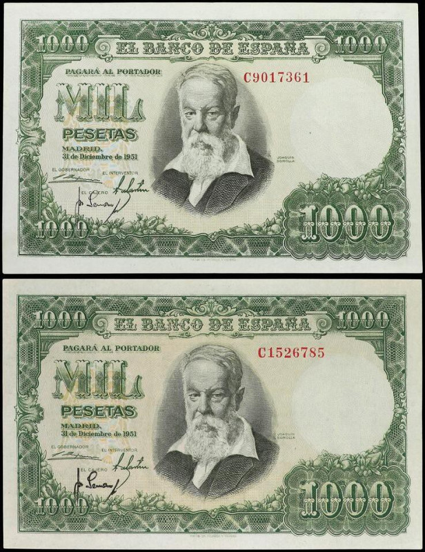 SPANISH BANK NOTES: ESTADO ESPAÑOL
Lote 2 billetes 1.000 Pesetas. 31 Diciembre ...