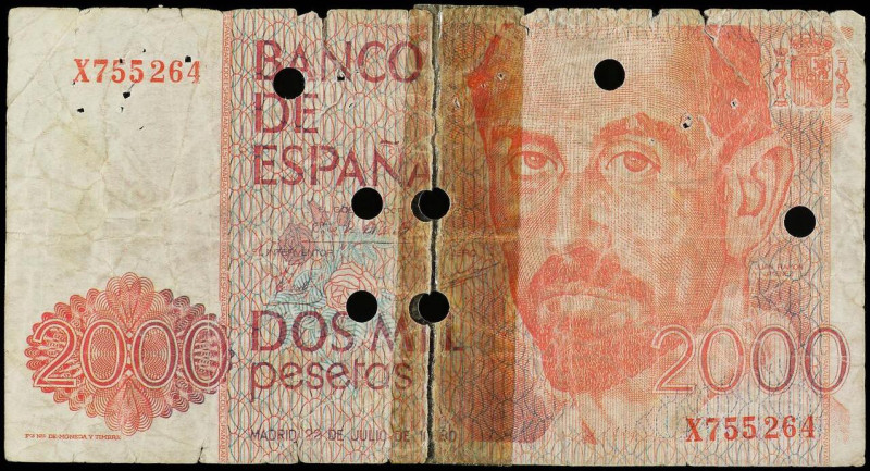 SPANISH BANK NOTES: JUAN CARLOS I
2.000 Pesetas. 22 Julio 1980. J.R. Jimenez. S...