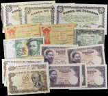 SPANISH BANK NOTES: LOTS AND COLLECTIONS
Lote 35 billetes 5 a 1.000 Pesetas. 1936 a 1992. Incluye 2x 5 Pesetas 1936 Banco de España. Bilbao, 1x 5 Pes...