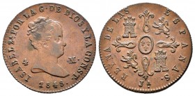 Isabel II (1833-1868). 4 maravedís. 1848. Jubia. (Cal-518). Ae. 4,56 g. EBC-. Est...50,00.