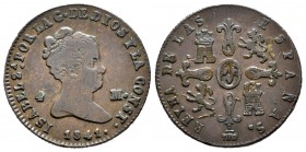 Isabel II (1833-1868). 4 maravedís. 1841. Segovia. (Cal-527). Ae. 5,48 g. MBC-/BC+. Est...18,00.