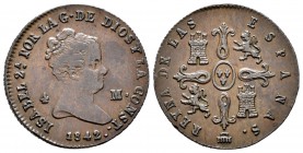 Isabel II (1833-1868). 4 maravedís. 1842. Segovia. (Cal-528). Ae. 5,06 g. MBC+. Est...50,00.