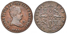 Isabel II (1833-1868). 4 maravedís. 1844. Segovia. (Cal-530). Ae. 5,19 g. EBC-/EBC. Est...40,00.