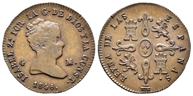 Isabel II (1833-1868). 4 maravedís. 1846. Segovia. (Cal-532). Ae. 4,67 g. EBC. E...