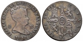 Isabel II (1833-1868). 8 maravedís. 1850. Jubia. (Cal-488). Ae. 10,23 g. MBC+. Est...35,00.