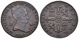 Isabel II (1833-1868). 8 maravedis. 1842. Segovia. (Cal-497). Ae. 9,56 g. MBC-. Est...20,00.