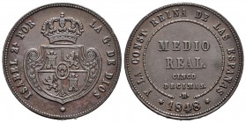 Isabel II (1833-1868). Medio real. 1848. Madrid. (Cal-572). Ae. 18,43 g. MBC+. Est...50,00.