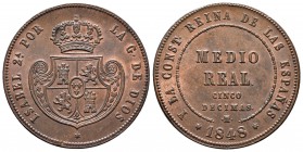 Isabel II (1833-1868). Medio real. 1848. Madrid. (Cal-572). Ae. 18,09 g. Restos de color original. EBC+. Est...150,00.