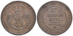 Isabel II (1833-1868). Medio real. 1851. Segovia. (Cal-576). Ae. 19,21 g. MBC-. Est...40,00.