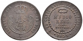 Isabel II (1833-1868). Medio real. 1853. Segovia. (Cal-578). Ae. 19,09 g. MBC-/MBC. Est...45,00.