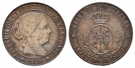 Isabel II (1833-1868). 1 céntimo de escudo. 1867. Barcelona. OM. (Cal-654). Ae. 2,48 g. MBC+/EBC-. Est...25,00.
