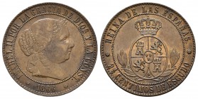 Isabel II (1833-1868). 2 1/2 céntimos de escudo. 1866. Barcelona. Sin OM. (Cal-638). Ae. 6,24 g. EBC-. Est...40,00.