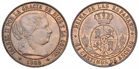 Isabel II (1833-1868). 2 1/2 céntimos de escudo. 1868. Jubia. OM. (Cal-645). Ae. 6,50 g. Restos de brillo original. EBC+. Est...45,00.