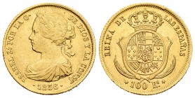 Isabel II (1833-1868). 100 reales. 1856. Madrid. (Cal-21). Au. 8,39 g. EBC-/EBC. Est...270,00.