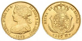 Isabel II (1833-1868). 100 reales. 1862. Madrid. (Cal-27). Au. 8,32 g. EBC. Est...280,00.