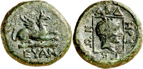 (311-280 a.C.). Tracia. Abdera. AE 16. (S. falta) (CNG. III, 1241). Pátina verde. 4,87 g. MBC.