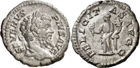 (205 d.C.). Septimio Severo. Denario. (Spink 6273) (S. 135) (RIC. 261). 2,95 g. MBC+.