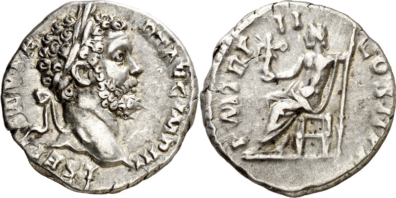 (194 d.C.). Septimio Severo. Denario. (Spink. 6325) (S. 380) (RIC. 34). 3,29 g. ...