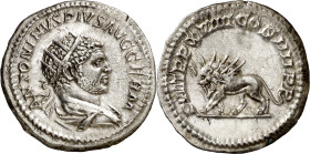 (216 d.C.). Caracalla. Antoniniano. (Spink 6774 var) (S. 368) (RIC. 283b). 4,82 g. MBC+.