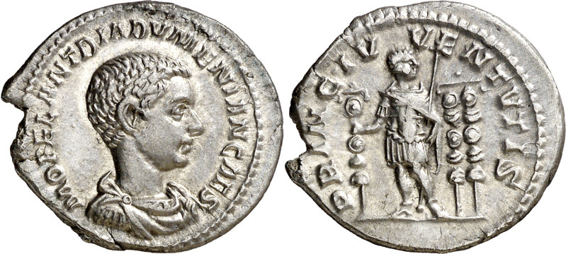 (217-218 d.C.). Diadumeniano. Denario. (Spink 7449) (S. 3b) (RIC. 102). Rara. 2,...
