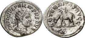 (247 d.C.). Filipo I. Antoniniano. (Spink 8921 var) (S. falta) (RIC. falta). Acuñada en Antioquía. 4,42 g. EBC-.