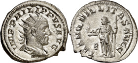(248 d.C.). Filipo I. Antoniniano. (Spink 8968) (S. 223) (RIC. 9). 4,83 g. EBC+/EBC-.