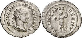 (245-246 d.C.). Filipo II. Antoniniano. (Spink 9240) (S. 48) (RIC. 218d). 3,65 g. MBC+.