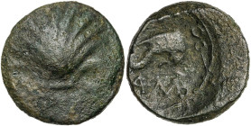 Arse (Sagunt). Cuadrante. (FAB. 2061 var) (ACIP. 2017 sim). Reverso desplazado. 3,45 g. BC-/BC+.